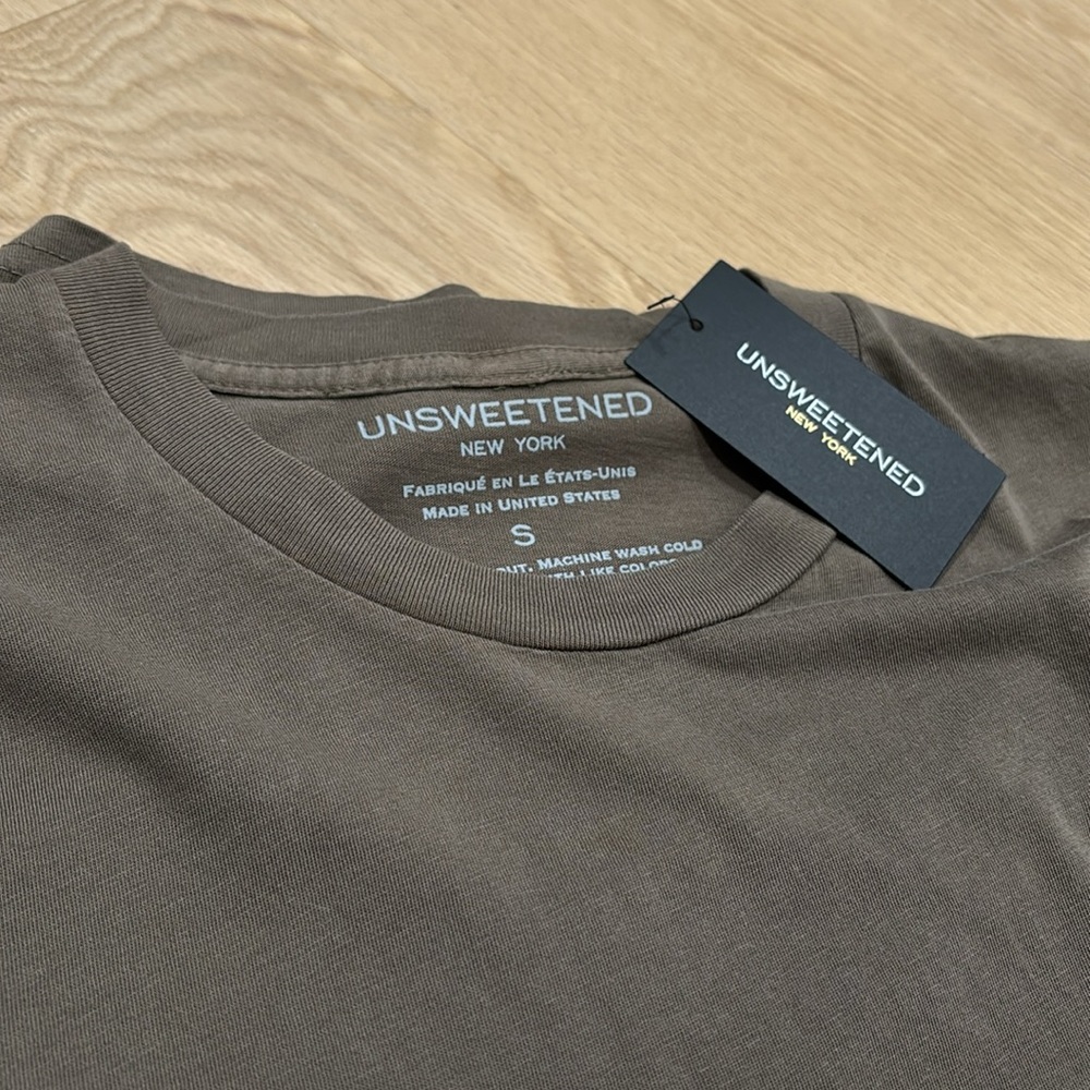 NWT UNSWEETENED (S) NEW YORK Rebel Stud Vintage Oversized Tee Army Brown - Sm - Picture 7 of 9